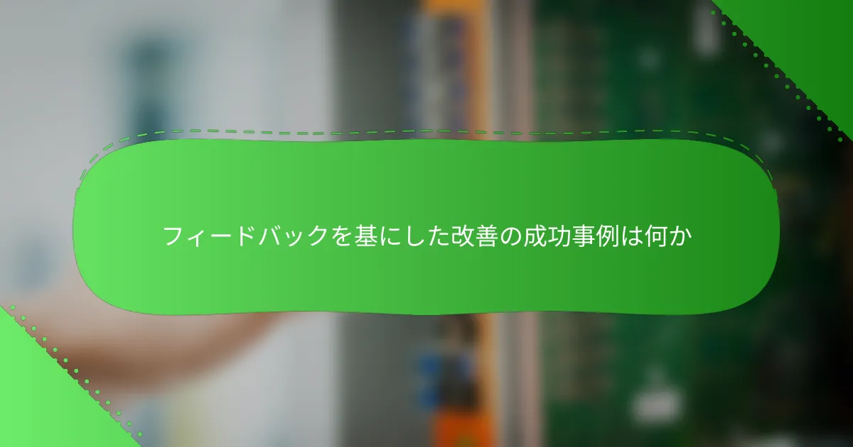 フィードバックを基にした改善の成功事例は何か