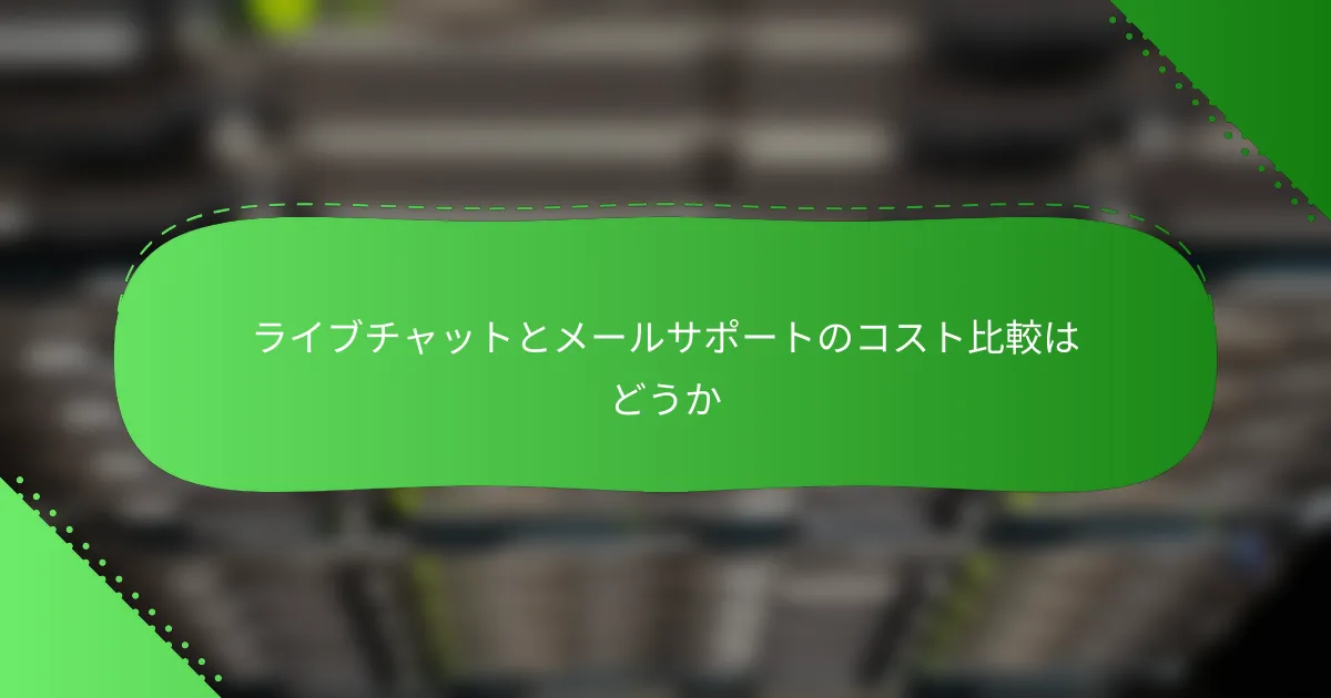 ライブチャットとメールサポートのコスト比較はどうか