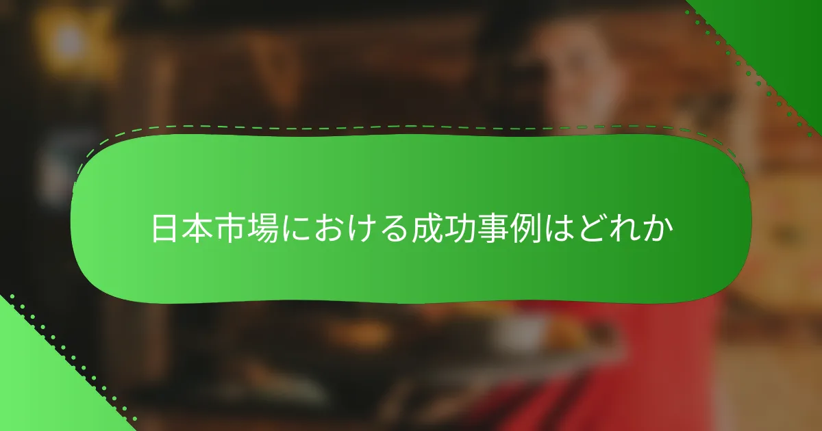 日本市場における成功事例はどれか
